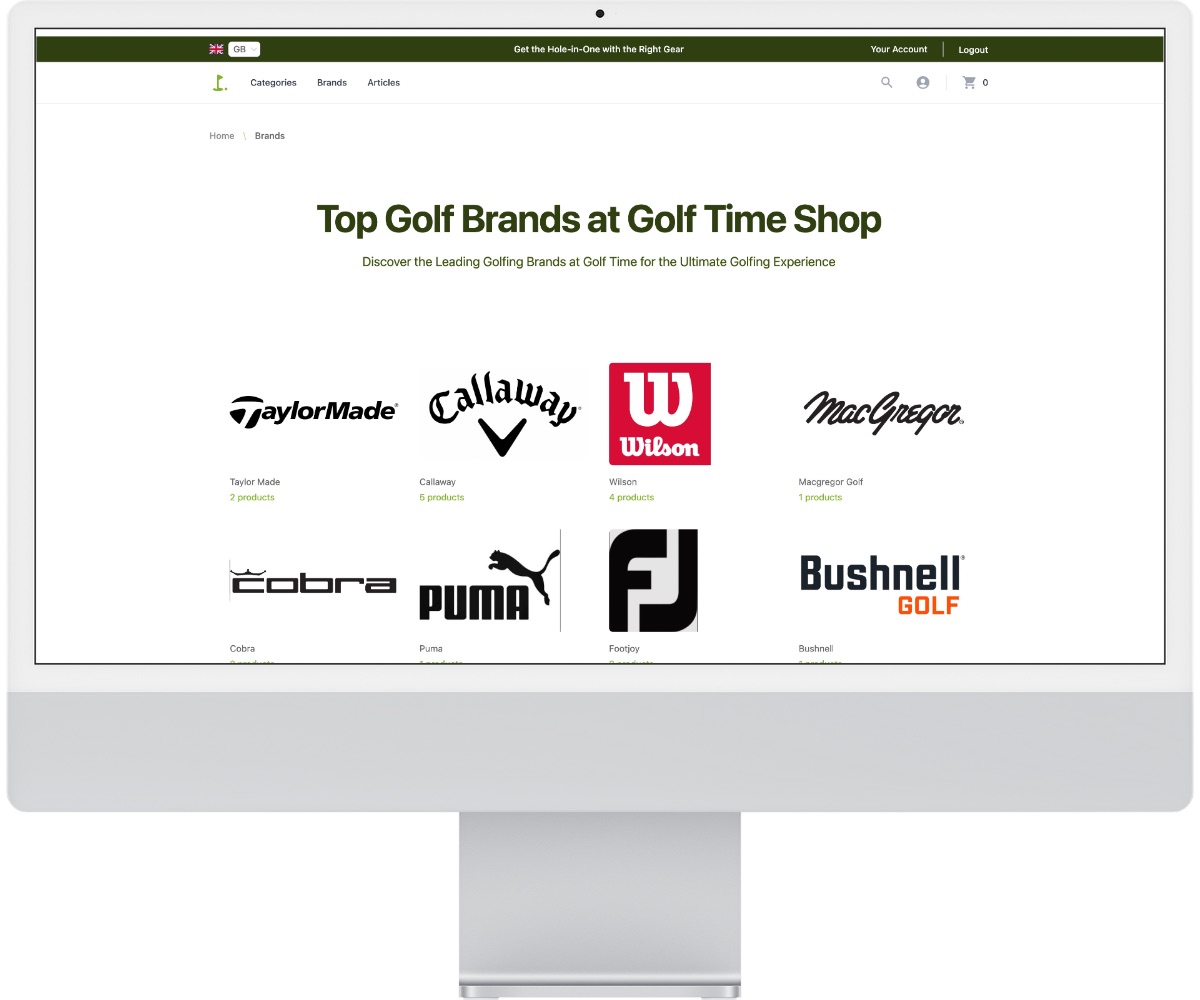 Screenshot of the Brands page list section